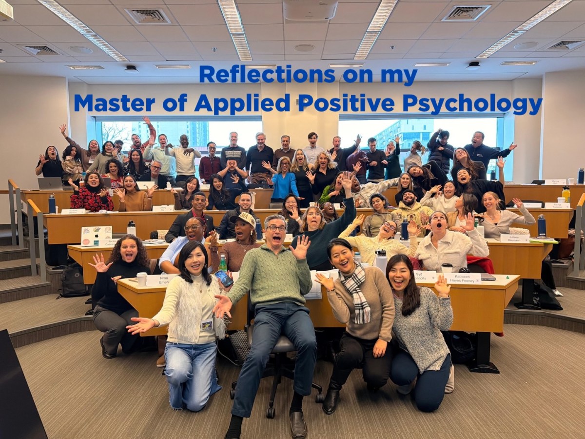 Reflections on the first semester of my Master of Applied Positive&nbsp;Psychology